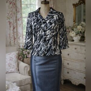 Vintage Victor Costa Shiny Finish, Abstract Blazer